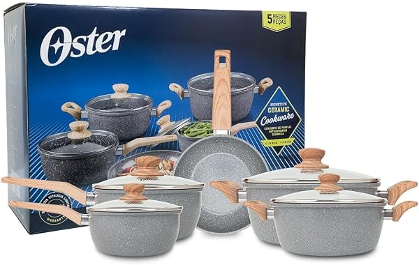 Conjunto de Panelas de Cerâmica Marble Edition Oster